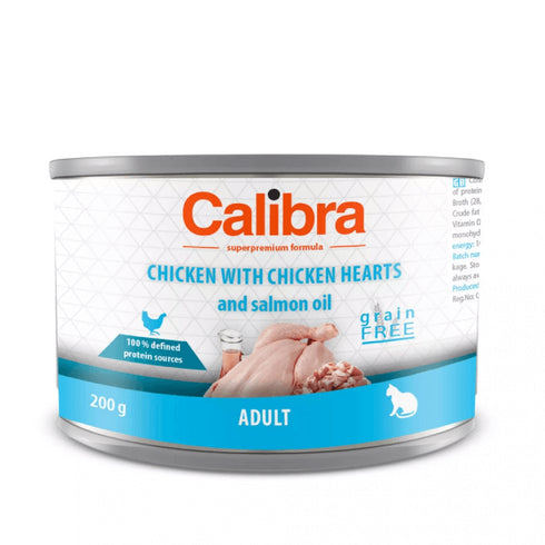 Hrana umeda pentru pisici Calibra cu pui si inimi de pui 200g